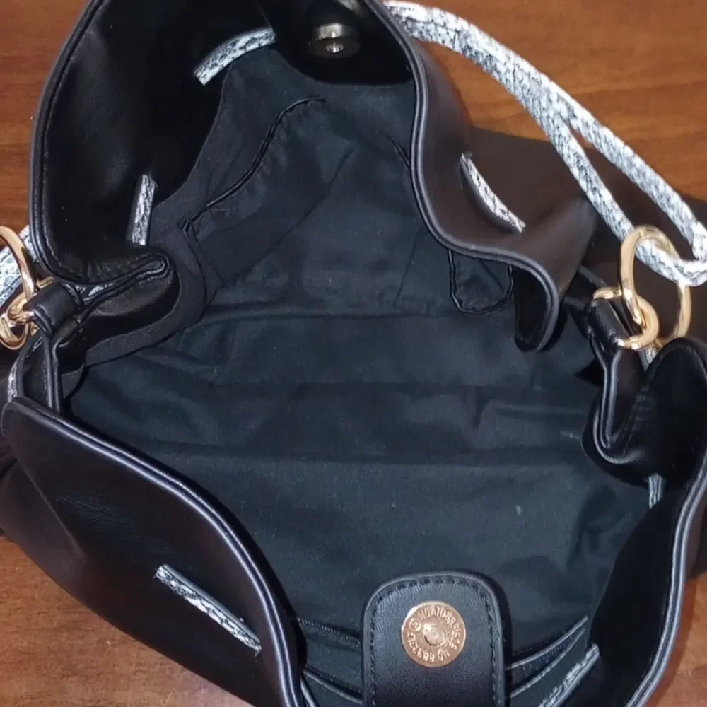 Badgley Mischka Vegan Black with Snake Trim Purse - No Cross Body Strap